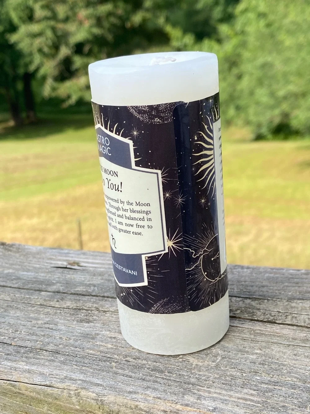 The Moon candle Astro Magic 2x4” Coventry creations white Moon Do You candle